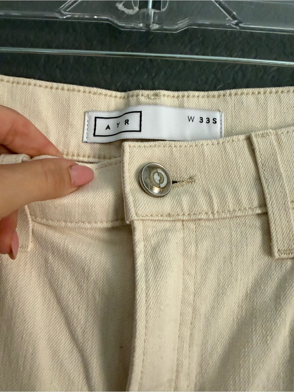 AYR • the secret sauce high rise Wide-Leg Jeans in Cream ecru - size 33 short - Picture 5 of 8